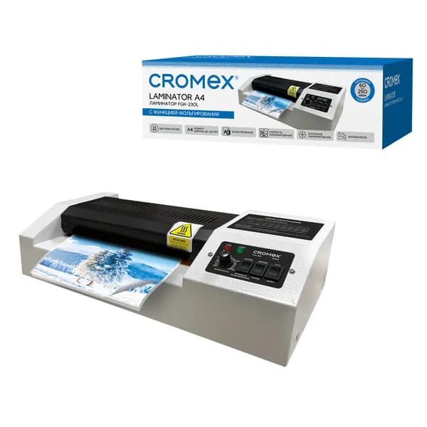 Ламинатор CROMEX FGK-230L, формат А4, толщина пленки 60-250 мкм, скорость 50 см/мин 533123