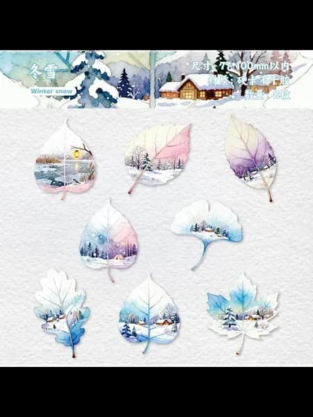 Наклейки на деньник Зимний снег, 8 шт, Цвет dongxue