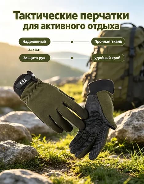Перчатки для рыбалки для активного отдыха, 1 пара