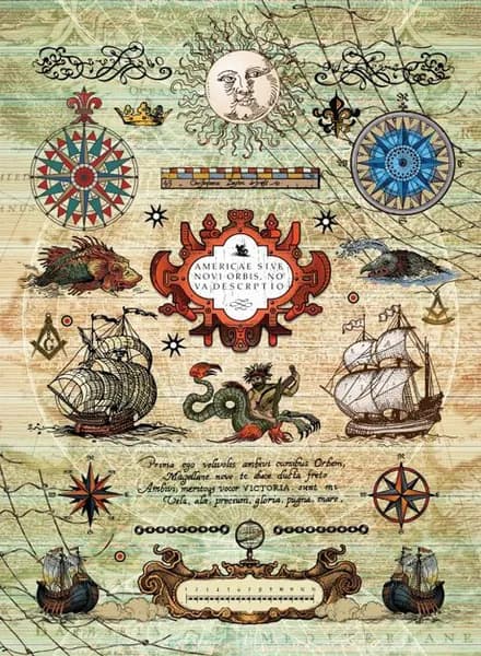 Набор декупажных карт (2 штуки), формат А4, Craft Premier "Морское путешествие"