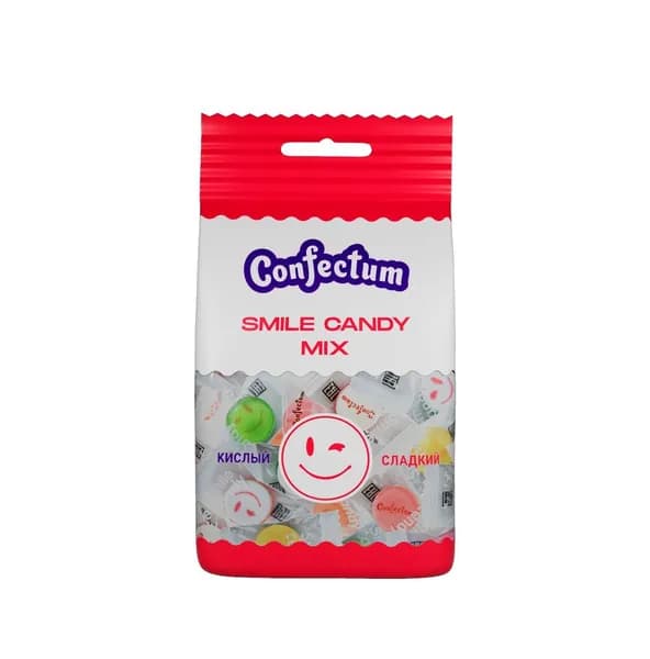 Карамель сложная Smile Candy МИКС со вкусами: лимон, клубника, манго, арбуз, 60 г