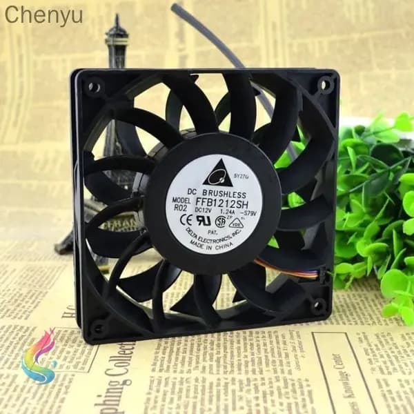 Промышленный вентилятор Delta FFB1212SH 120x120x38mm 12V мощный вентилятор высокие обороты большой поток воздуха для охлаждающего оборудования