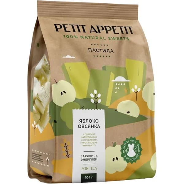 Пастила Petit Appetit яблоко-овсянка 104 г