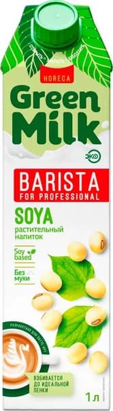 Напиток растительный GREEN MILK Soya Professional Соевый обогащенный кальцием и витаминами 1,5% ГОСТ, 1000мл2шт
