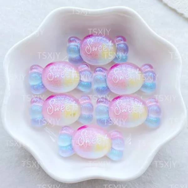 10pcs смоляные бабочки / кролики / конфеты DIY Ювелирные украшения аксессуары