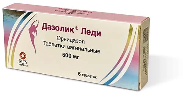 Дазолик Леди, таблетки вагинальные 500 мг, 6 шт.