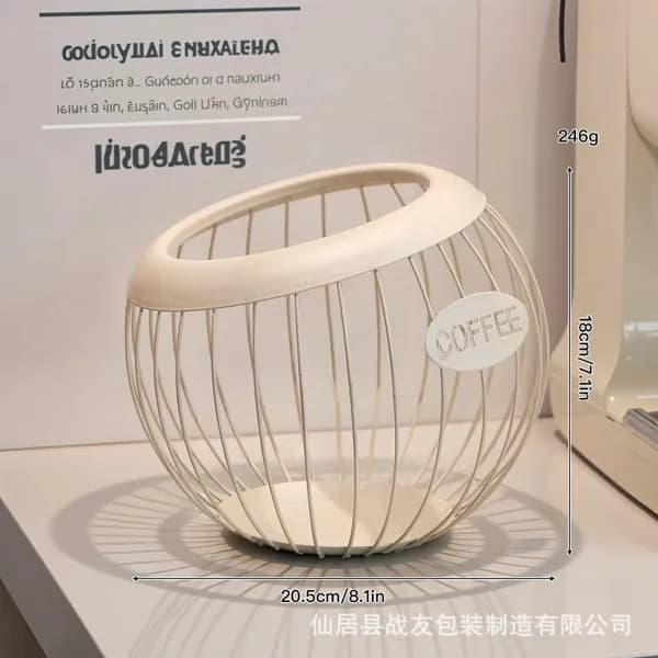Металлическая подставка для кофейных капсул, низкая модель, бежевый цвет