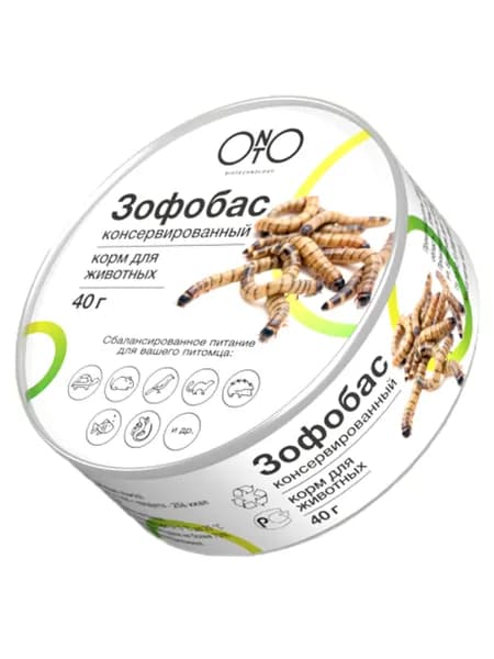 Консервированный корм ONTO для грызунов и птиц, зофобас, 40 г