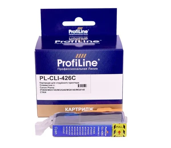 Картридж для струйного принтера CLI-426C ProfiLine для Canon PIXMA MX714/MX884/MX894/iP4840/iP4940 и др., цвет голубой