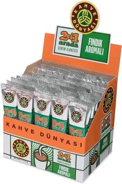 Кофейный мир Растворимый кофе со вкусом дека 2-в-1 в упаковке по 40 штук (12 г х 40 штук)