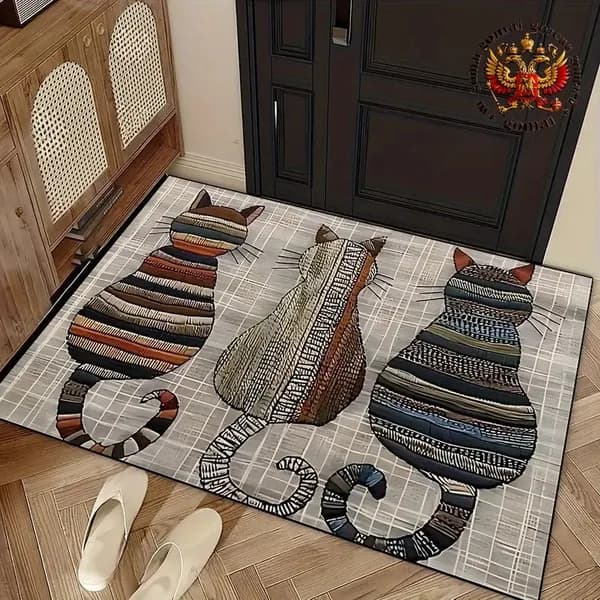 Коврик придверный 40x60 см абстракция серый