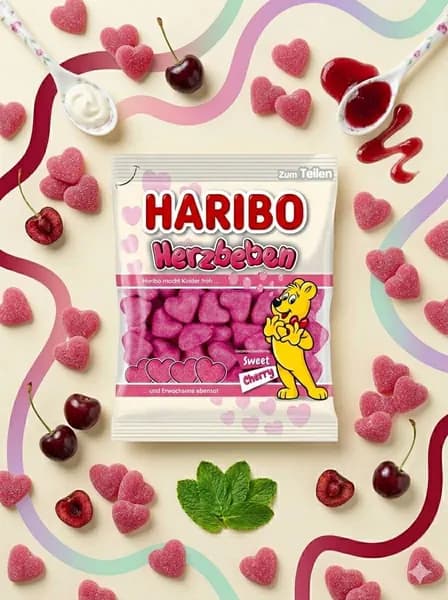 Жевательный мармелад Haribo Herzbeben Сердечки 160 грамм