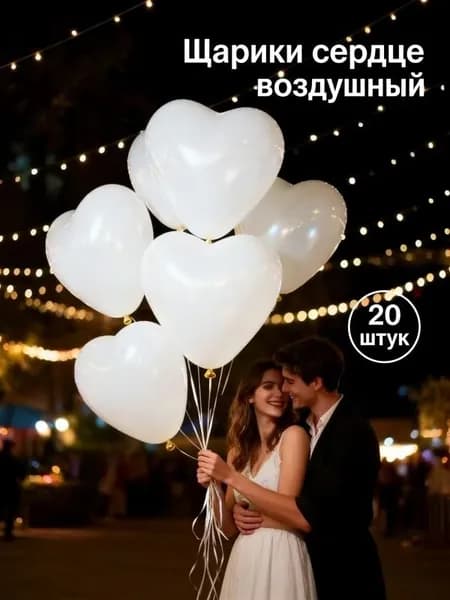 Шарики сердце воздушный 20 шт. 30 см