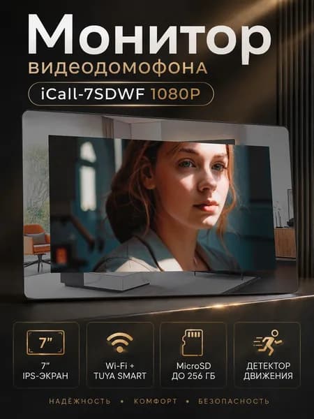 iCall-7SDWF 1080P Mirror Стильный монитор видеодомофона Wi-Fi