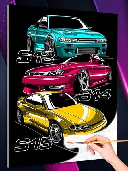 Картина по номерам Машина Ниссан Nissan Silvia Японская