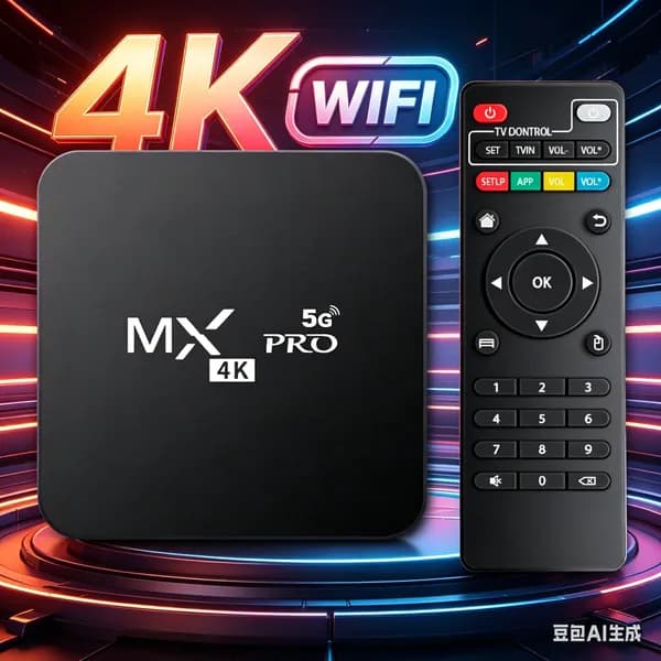 Медиаплеер Android TV Box, 4K, 8GB+128GB, Wi-Fi, Bluetooth