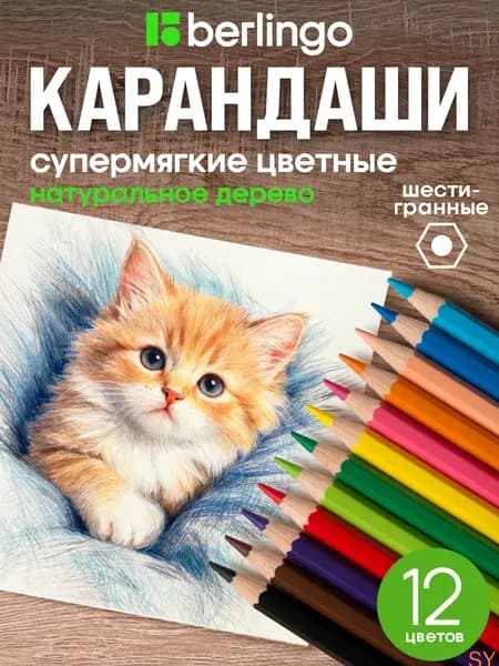 Набор карандашей, вид карандаша: Цветной, 12 шт.