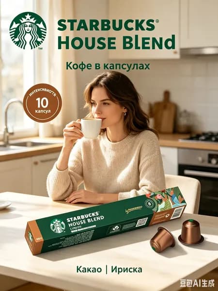 Кофе Starbucks HOUSE BLEND в капсулах, 10 шт