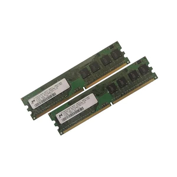 Micron Оперативная память DDR2, 667 МГц, 2 x (Micron MT8HTF6464AY-667D7  (Kit 2x512Mb))