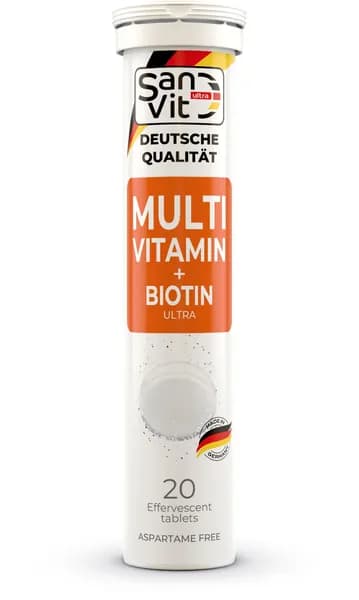 Мультивитамин + Биотин Ультра 20 шипучих таблеток Sun Ultra Vit