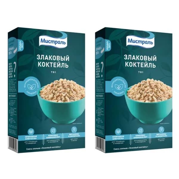 Мистраль Хлопья Смесь Злаковый коктейль 400 гр 2 уп/