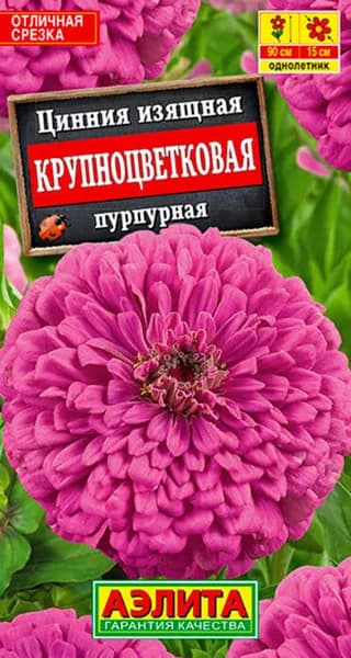 Семена Цинния Крупноцветковая Пурпурная (0,3г) - Аэлита