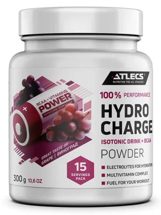 Hydro Charge, изотоник + bcaa виноград, 300 грамм
