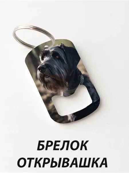 Брелок открывашка "Собака Ризеншнауцер"