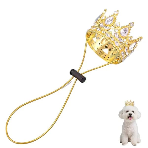 Корона с камнями для домашних животных Rhinestone King для дня рождения и Нового года, костюм для маленькой собаки или кошки, аксессуары для косплея