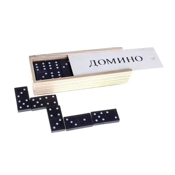 Настольная игра "Домино" в деревянном ящичке
