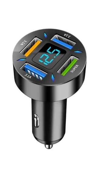 66 Вт 4-портовое автомобильное зарядное устройство USB для быстрой зарядки PD Quick Charge 3.0 USB C Автомобильное зарядное устройство для телефона Адаптер для iPhone 13 12 Xiaomi Samsung