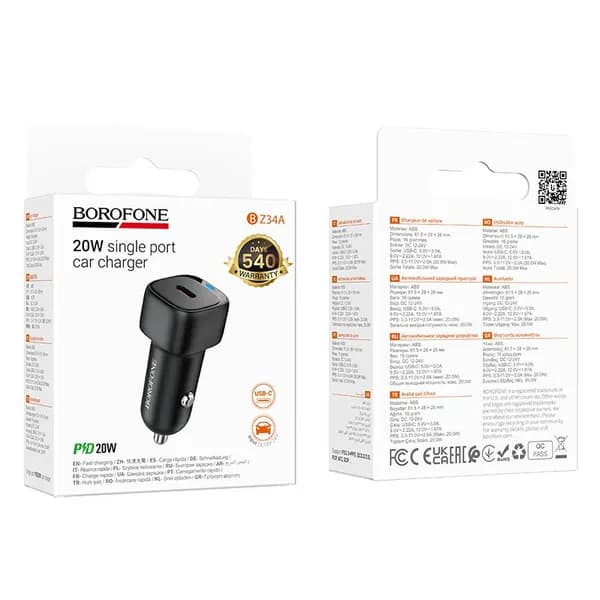 АЗУ BOROFONE BZ34A, PD20W, цвет черный