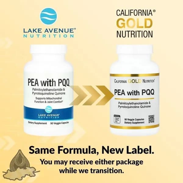 PEA (пальмитоилэтаноламид)+PQQ, Lake Avenue Nutrition, 90 капсул