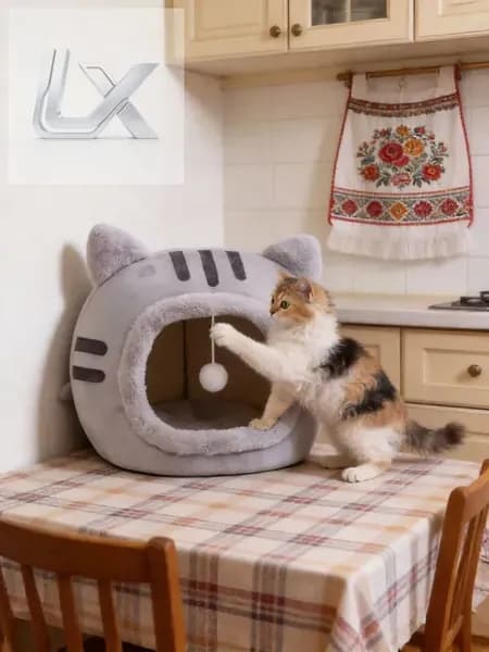 Домик/лежанка для кошек, изготовленная из высокоэластичного хлопка, удобная и не деформируется, подходит для игр и сна круглый год.