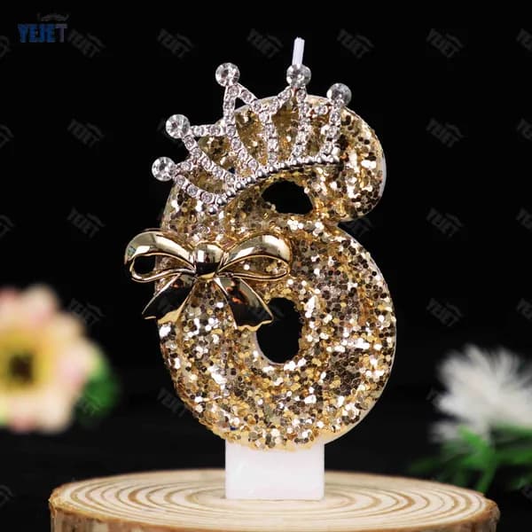 Свечи для торта цифра 6 "Без отдушки", 7.5 см х 4 см