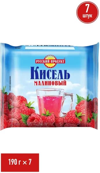 Смесь для приготовления напитка Русский Продукт Кисель малиновый 190 г, набор: 7 штук