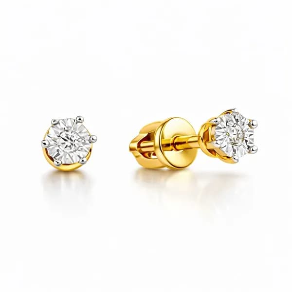 Серьги женские с бриллиантами из красного золота 585 пробы 585GOLD