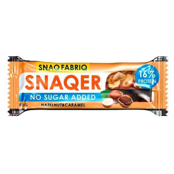 SNAQ FABRIQ Батончик Snaqer, глазированный, фундук и карамель, 50 г