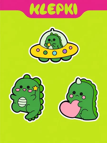 KLEPKI Джибитсы "Динозавры" для crocs, сабо, набор 3шт, джиббитсы для крокс