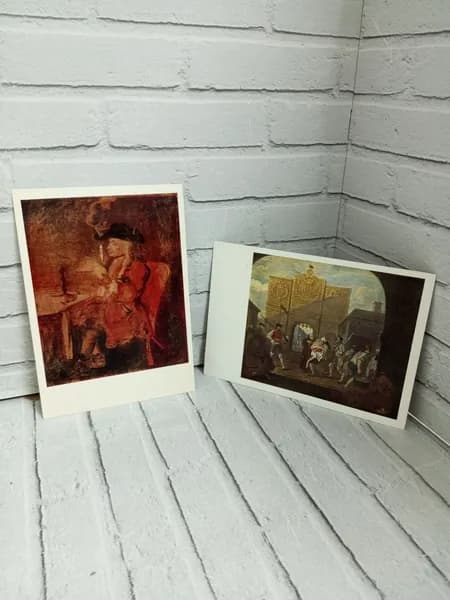 Канцелярия антикварная/винтажная набор из 2 открыток Английская школа Политик