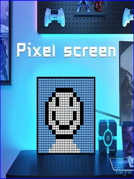 Светодиодный пиксельный дисплей, 32x32 программируемая рамка DIY Dynamic HD со светодиодной панелью и управлением через приложение для игровой комнаты, домашнего украшения, деловой рекламы