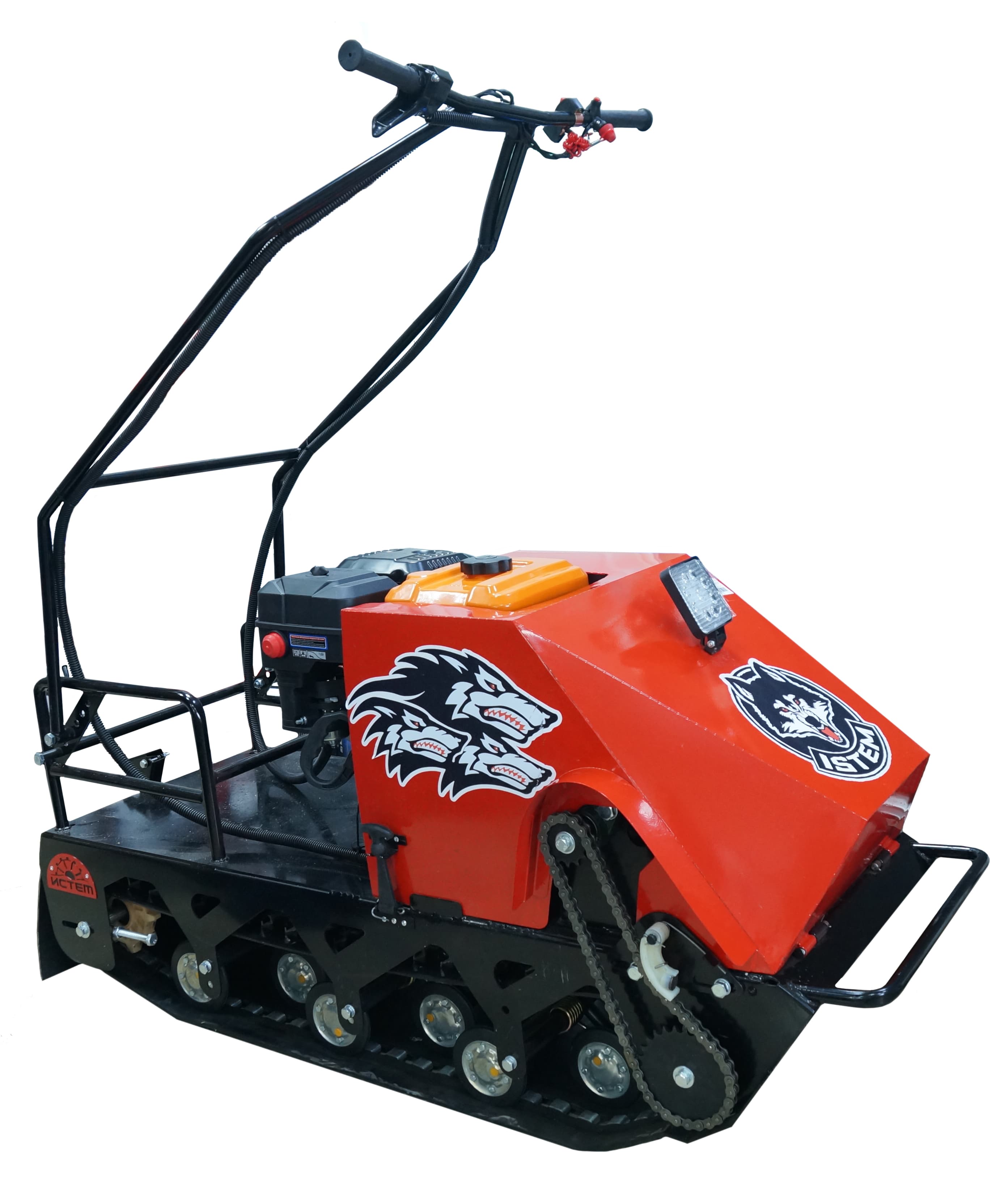 Мотобуксировщик (снегоход) ИСТЕМ 500мм ( двиг. Lifan 192FD-2T (KP460E) 11A 20 л.с., электростартер, фара, 4-х тактн., одноцил., ширина гусеницы 500 мм, трансмиссия вариатор)