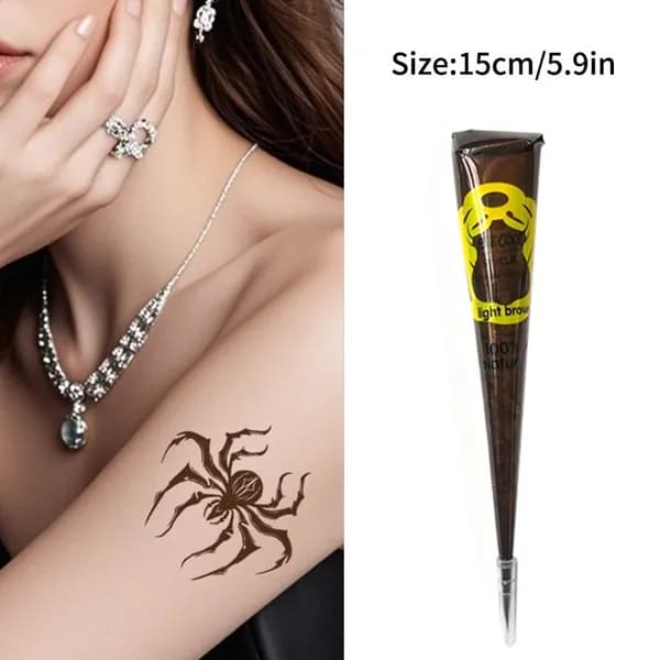 Крем для тату хной "Henna" водостойкий, для ручной росписи, натуральный растительный состав, цветной, держится 3-5 дней, удобный тюбик с точным дозатором, для фестивалей и косплея