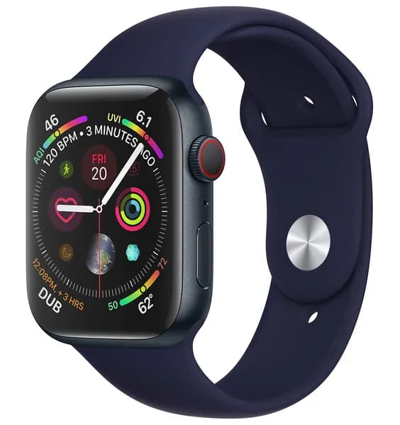 Ремешок для Apple Watch 38/40/41/42 mm размер S/M, силиконовый, цвет Ночной синий (темно-синий), браслет на смарт-часы Эпл Вотч для iWatch Series 11 10 9 8 7 6 5 4 3 2 1 SE 3 SE 2 SE совместимый