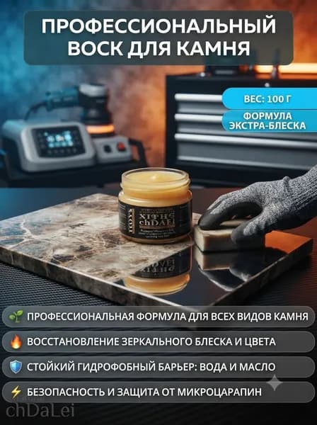 воск для камня и гранита 100 г, защитная полироль для мрамора, плитки и искусственного камня, универсальный воск для памятников и надгробий с эффектом защиты от влаги, грязи и УФ-лучей