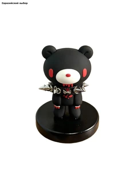 Коллекционные фигурки Gloomy Bear 2 шт.: Набор Розовый и Черный Медведь в стиле Панк-Готика, Кавайная Аниме Игрушка с Шипастыми Ошейниками и Цепью, Милый, но Опасный Глуми Беар, Подарок для фанатов ан