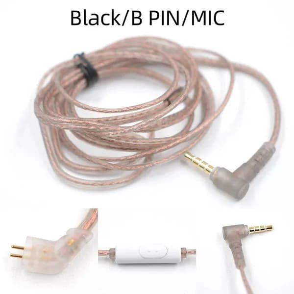 Кабель для наушников KZ B/C Pin, сменный провод для наушников OFC, 2контактная съемная линия наушников для обновления для гарнитур KZ ZSN EDX DQ6S EDA ED12 ZS10 ZST PRO TRN MT1 MT3 TANGZU WAN ER