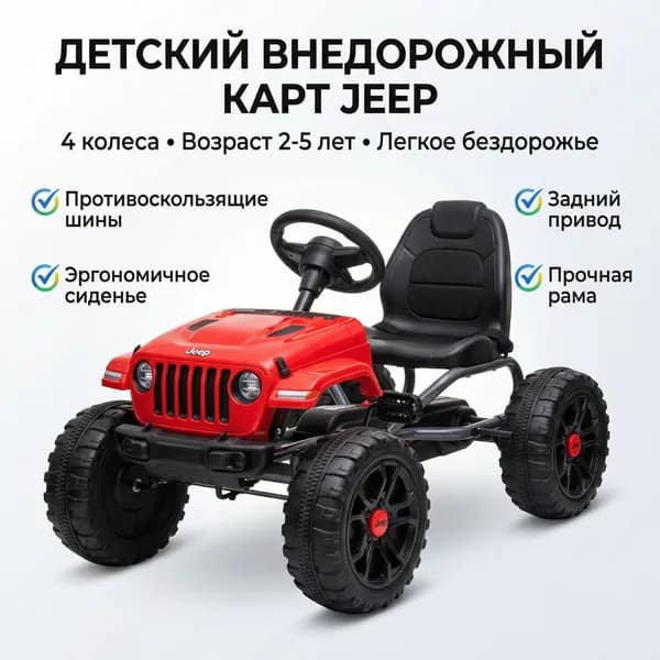 Детский карт 4-колесный для мальчиков и девочек, без аккумулятора, толкаемый ногами, задний привод, легкий внедорожник для детей от 2 до 5 лет, максимальная нагрузка до 30 кг