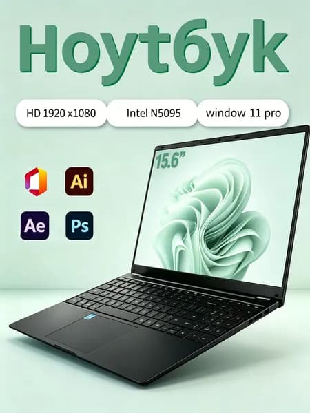Ноутбук 15.6" Intel N5095 16 ГБ ОЗУ 1024 ГБ SSD Windows 11 Pro Ноутбук 15.6", Intel Core E8290, RAM 16 ГБ, SSD 1024 ГБ, Windows Pro, красный, фиолетовый, Русская раскладка