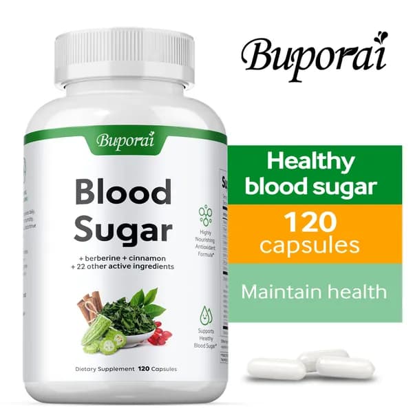 Капсулы Buporai Blood Sugar Health Complex для поддержания здорового уровня сахара в крови. Биологически активная добавка, разработанная для поддержания здорового уровня сахара в крови.